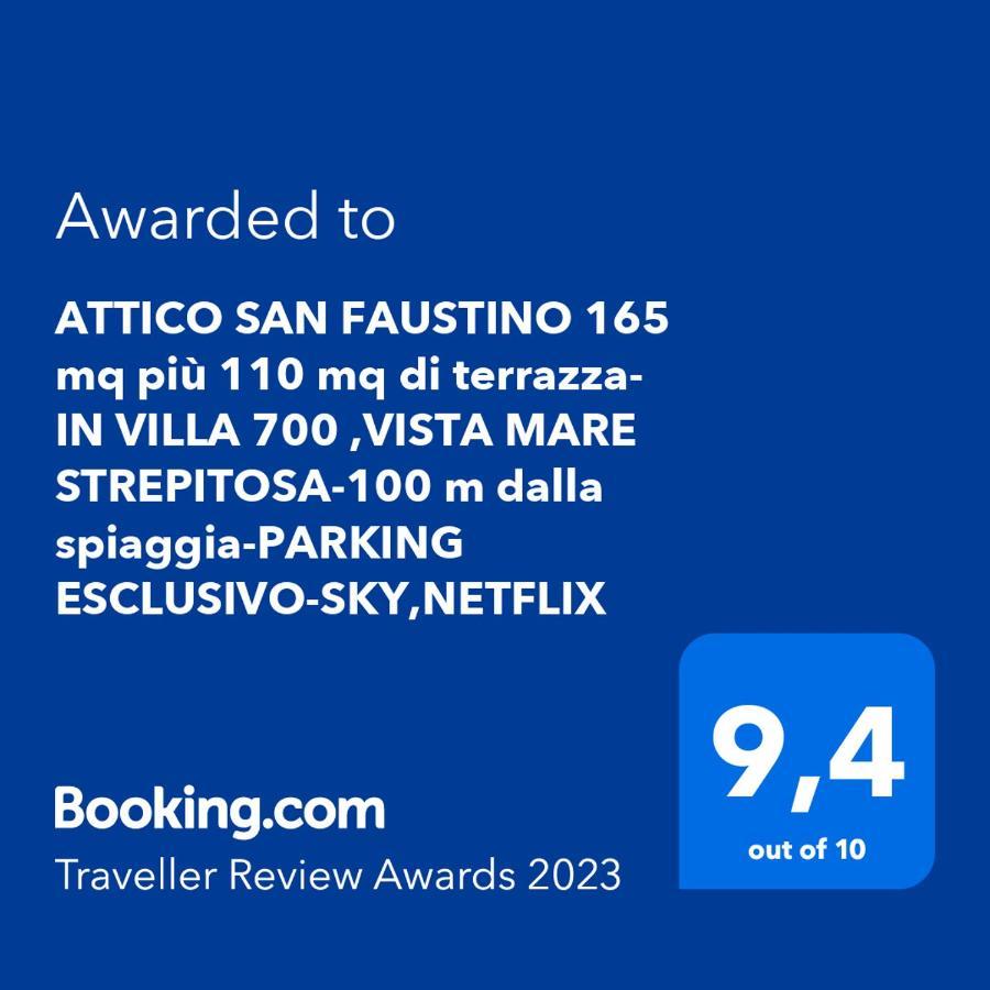 ATTICO SAN FAUSTINO 165 mq più 110 mq di terrazza- IN VILLA 700 ,VISTA MARE STREPITOSA-100 m dalla spiaggia-PARKING ESCLUSIVO-SKY,NETFLIX Rapallo Extérieur photo